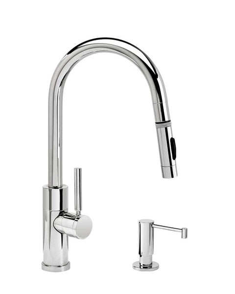 Waterstone 9960-2 PLP Modern Angled Spout Pulldown Prep Faucet 2pc Suite