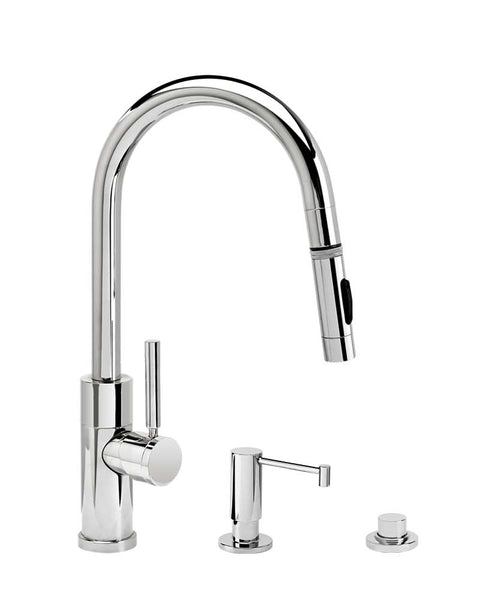Waterstone 9960-3 PLP Modern Angled Spout Pulldown Prep Faucet 3pc Suite