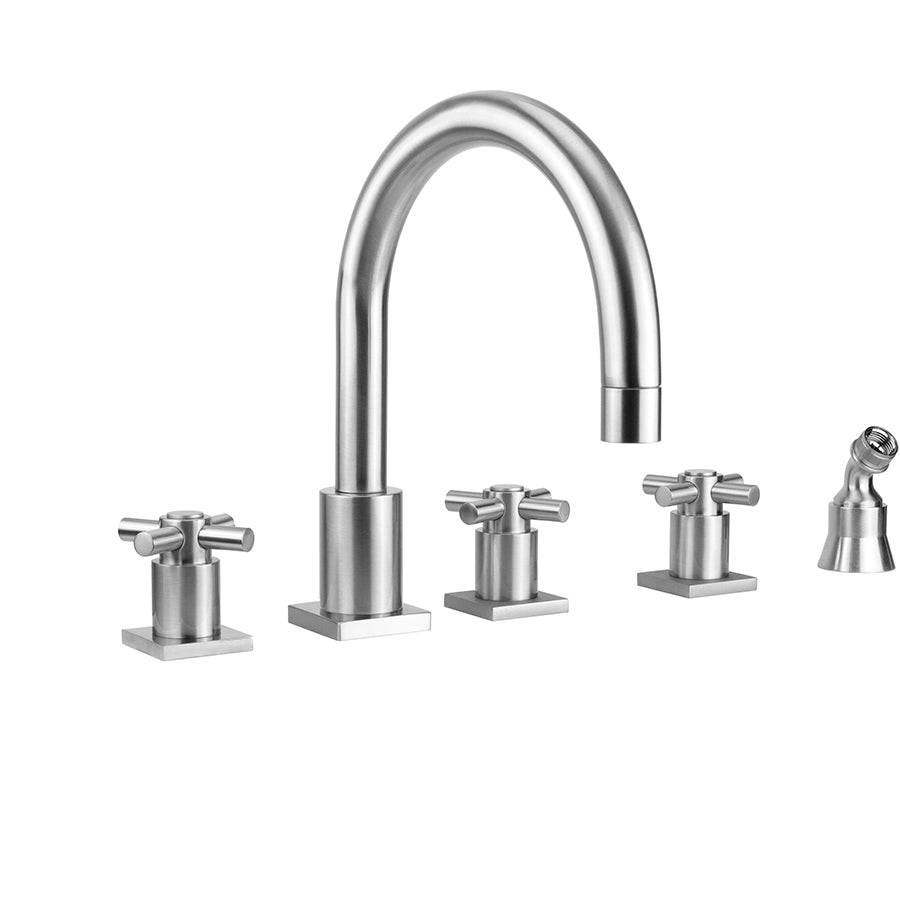 Jaclo 9981-SQC-A-TRIM Contempo Uptown Roman Tub Set With Contempo Cross Handles - Parent
