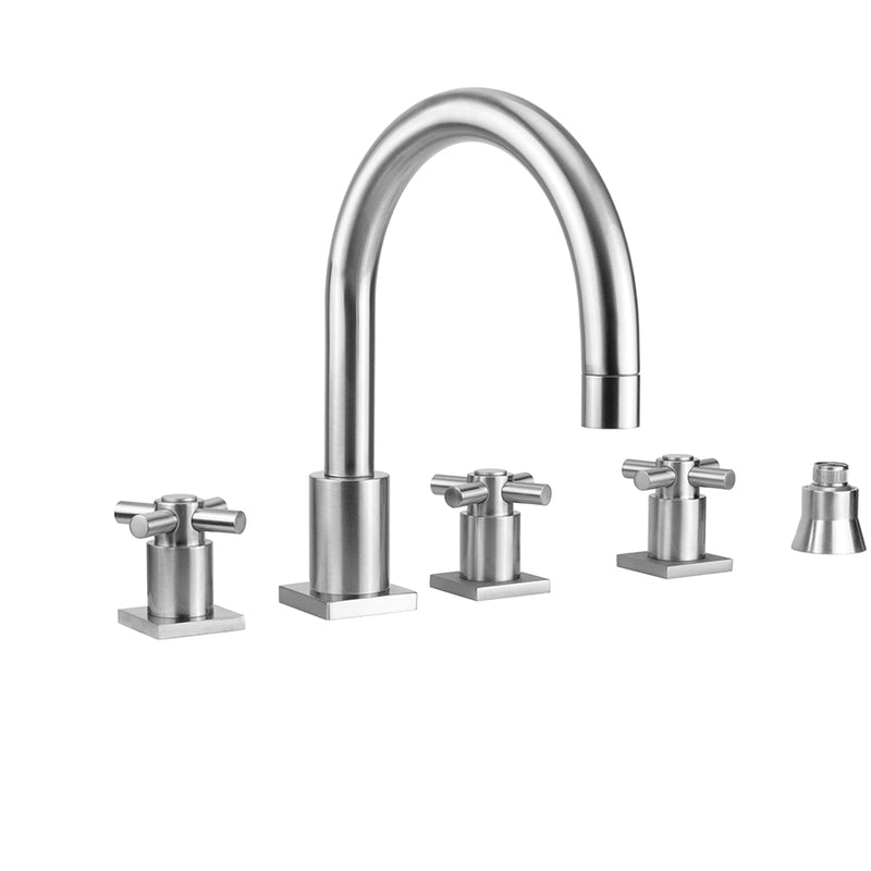 Jaclo 9981-SQC-S-TRIM Contempo Uptown Roman Tub Set With Contempo Cross Handles - Parent