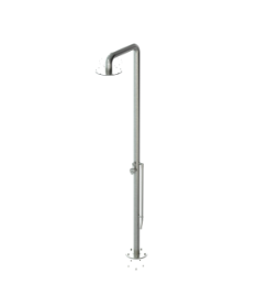 Rubinet 9HSH1 Pressure Balance Outdoor Shower with Foot Rinse 10 Shower Head