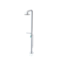 Load image into Gallery viewer, Rubinet 9HSH3 Pressure Balance Outdoor Shower with Foot Rinse 10 Shower Head (with shelf)