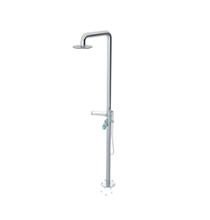 Load image into Gallery viewer, Rubinet 9HSH4 Pressure Balance Outdoor Shower with Hand Held Shower 10 Shower Head (with shelf)