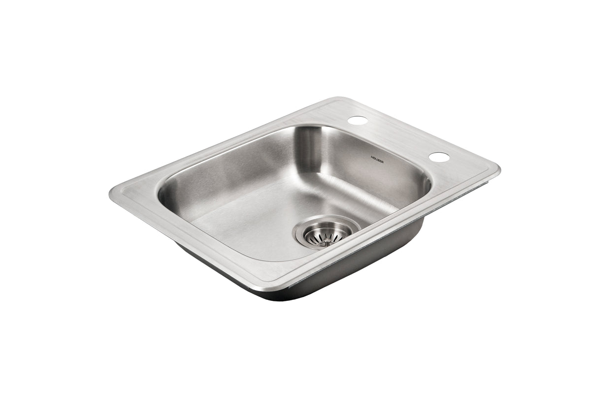 Houzer ADA Compliant Stainless Steel Drop-in Topmount 2-hole Single Bowl Kitchen Sink - Parent