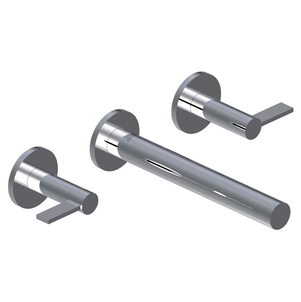 Franz Viegener FV203/J2L.0 Lollipop Wall-Mounted Lavatory Faucet, Knurling Cylinder Handle, Less Drain Assembly - Trim Only