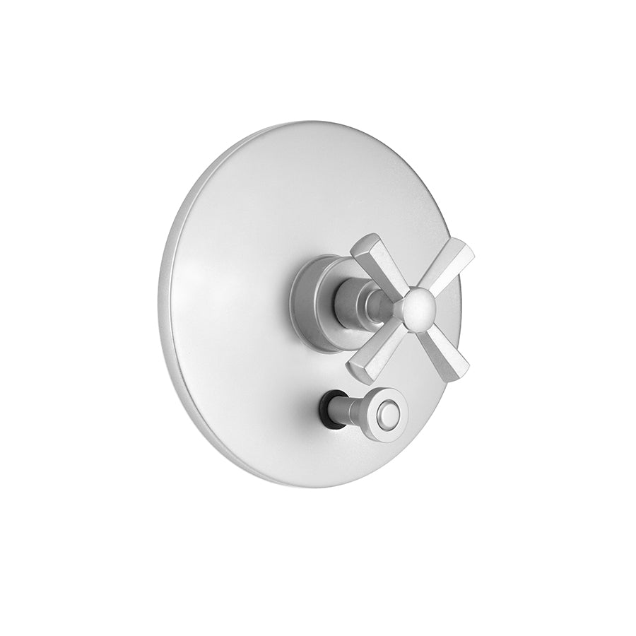 Jaclo A852-TRIM Round Plate With Hex Cross Trim For Pressure Balance Cycling Valve With Built-In Diverter