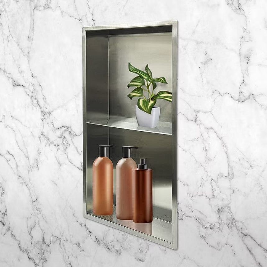 Alta Aqua AA-NI-RE-RC-SHLF-13X24 Recessed Stainless Steel Shower Niches - Parent