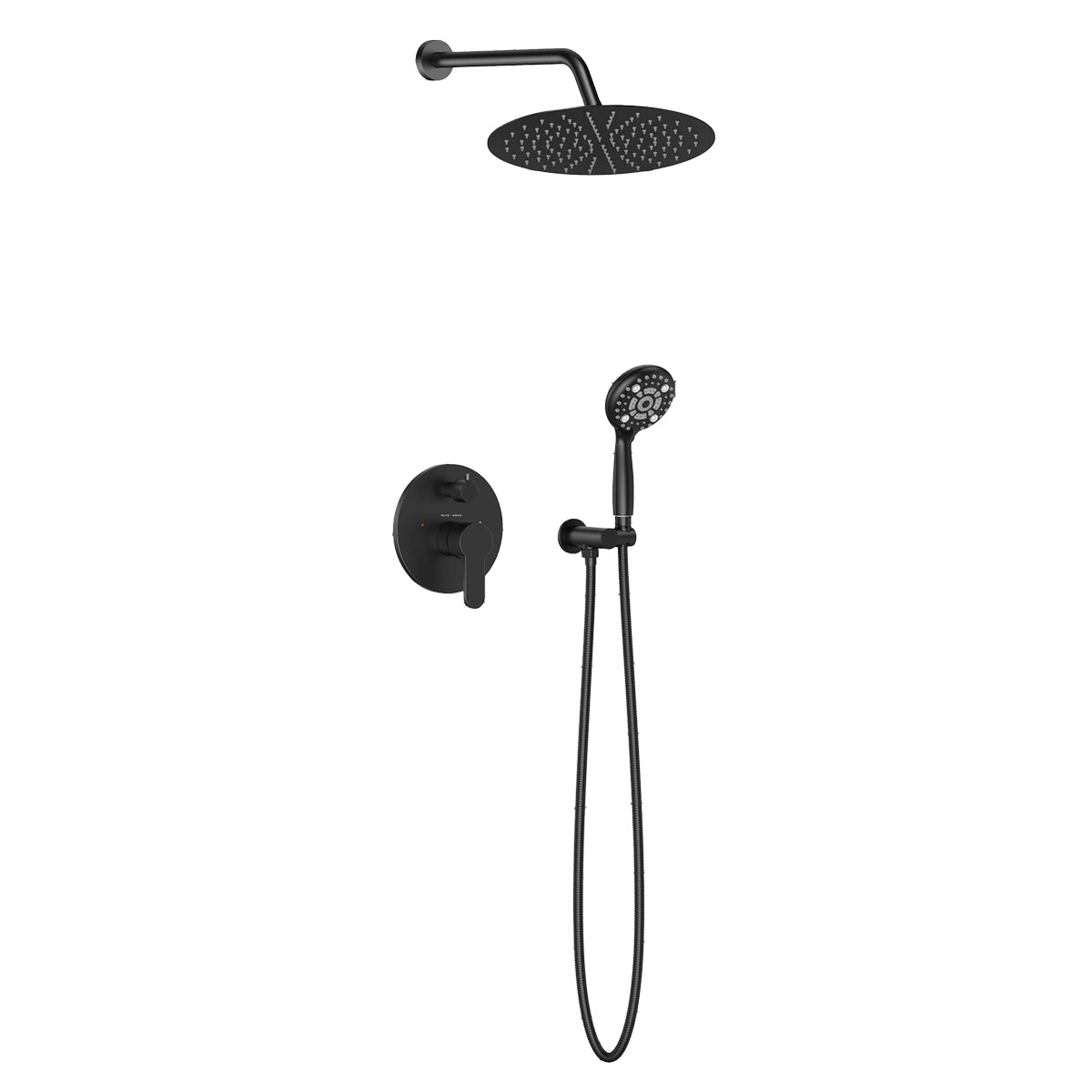 Alta Aqua AA-SH-R-PBVD-HS-12 12'' Shower Head Twist Valve Shower Combo