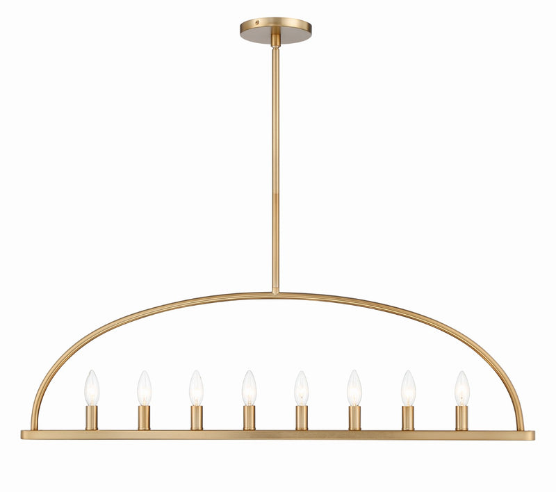 Crystorama ABB-3007 Abbott 8 Light Linear Chandelier