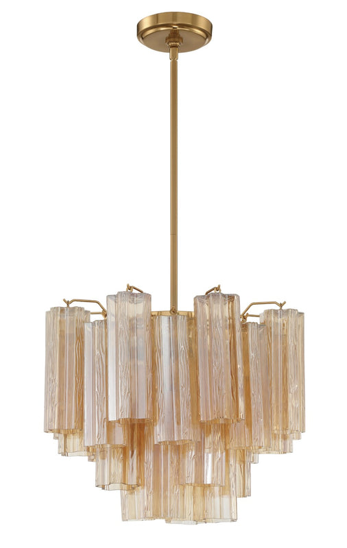 Crystorama ADD-300-AG-AM Addis 4 Light Chandelier - Aged Brass