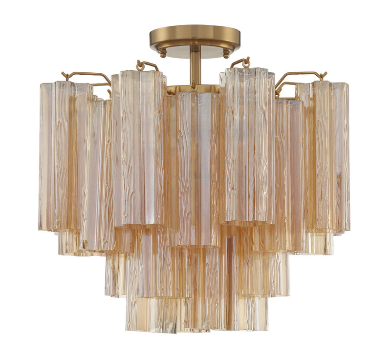 Crystorama ADD-300-AG-AM_CEILING Addis 4 Light Ceiling Mount - Aged Brass