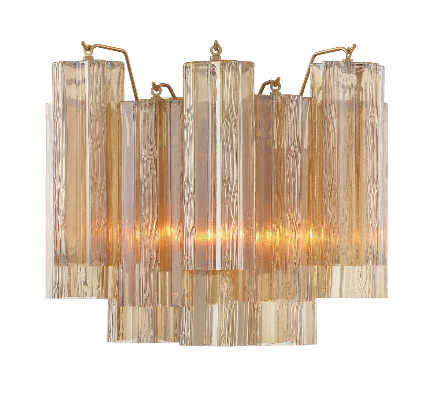 Crystorama ADD-302-AG-AM Addis 2 Light Wall Mount - Aged Brass