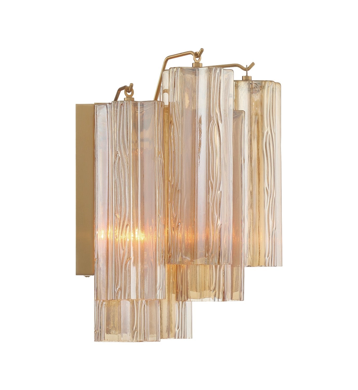 Crystorama ADD-302-AG-AM Addis 2 Light Wall Mount - Aged Brass
