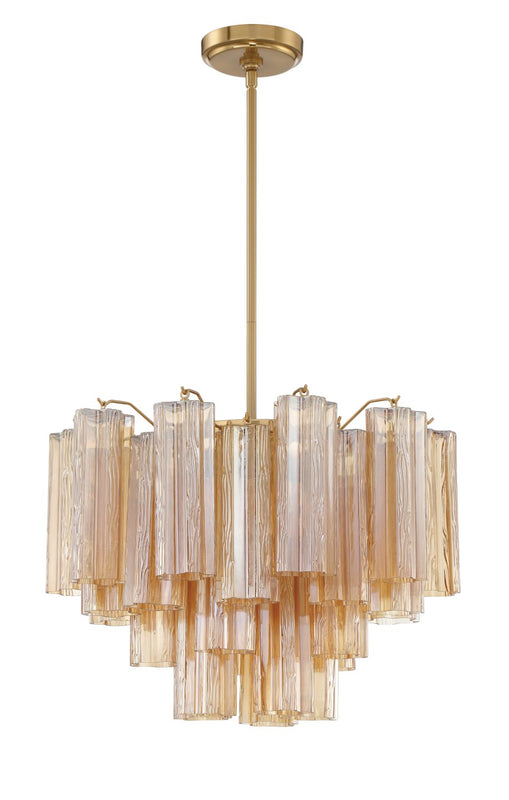 Crystorama ADD-306-AG-AM Addis 6 Light Chandelier - Aged Brass