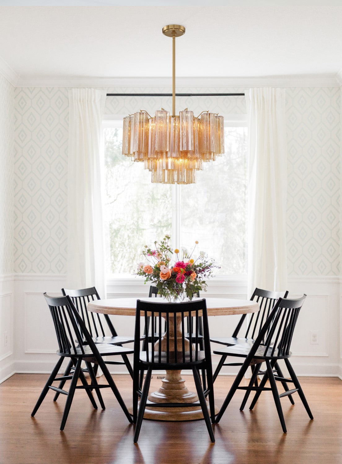 Crystorama ADD-308-AG-AM Addis 9 Light Chandelier - Aged Brass