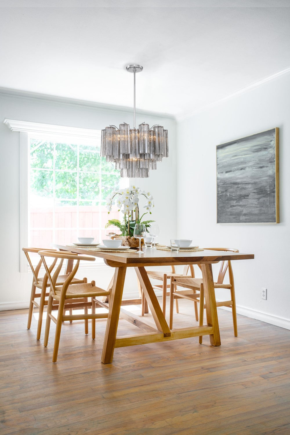 Crystorama ADD-308-CH-SM Addis 9 Light Chandelier - Polished Chrome