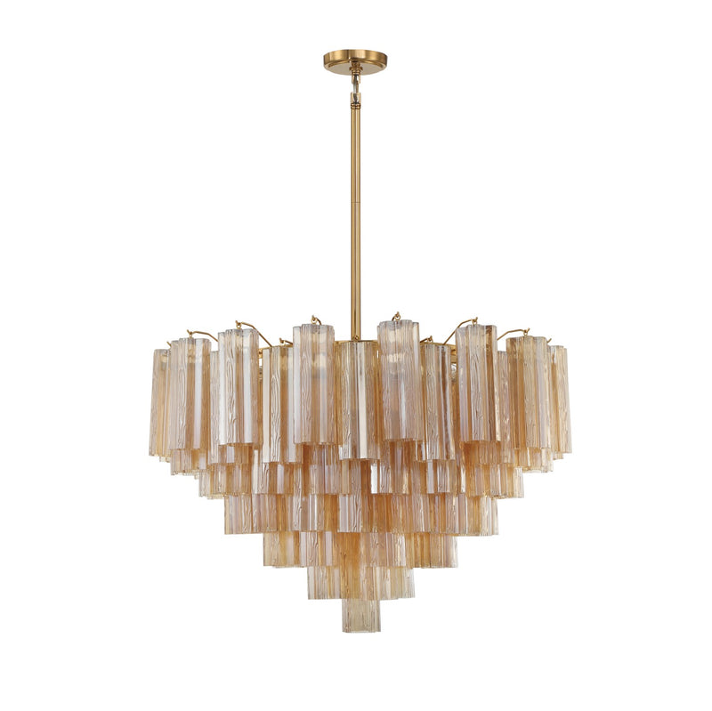 Crystorama ADD-316-AG-AM Addis 16 Light Chandelier - Aged Brass