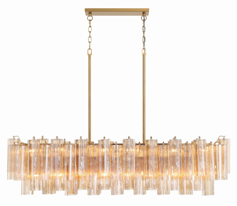 Crystorama ADD-317-AG-AM Addis 14 Light Chandelier - Aged Brass