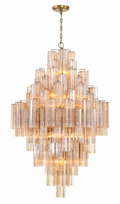 Crystorama ADD-319-AG-AM Addis 20 Light Chandelier - Aged Brass