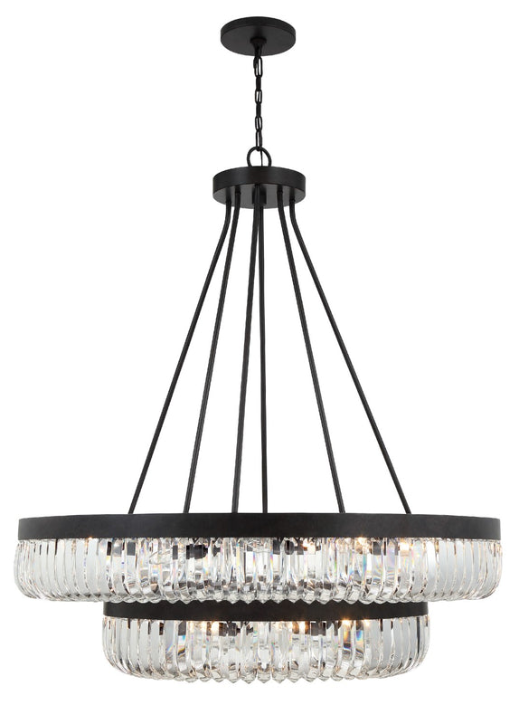 Crystorama ALI-B2026-CZ Alister 26 Light Chandelier - Charcoal Bronze