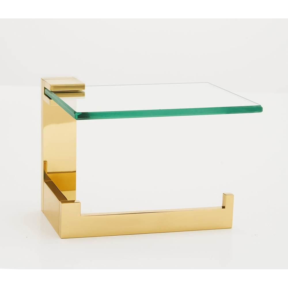 Alno A6465R Linear Right Hand Single Post Tissue Holder With Glass Shelf