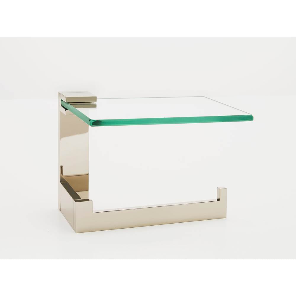 Alno A6465R Linear Right Hand Single Post Tissue Holder With Glass Shelf