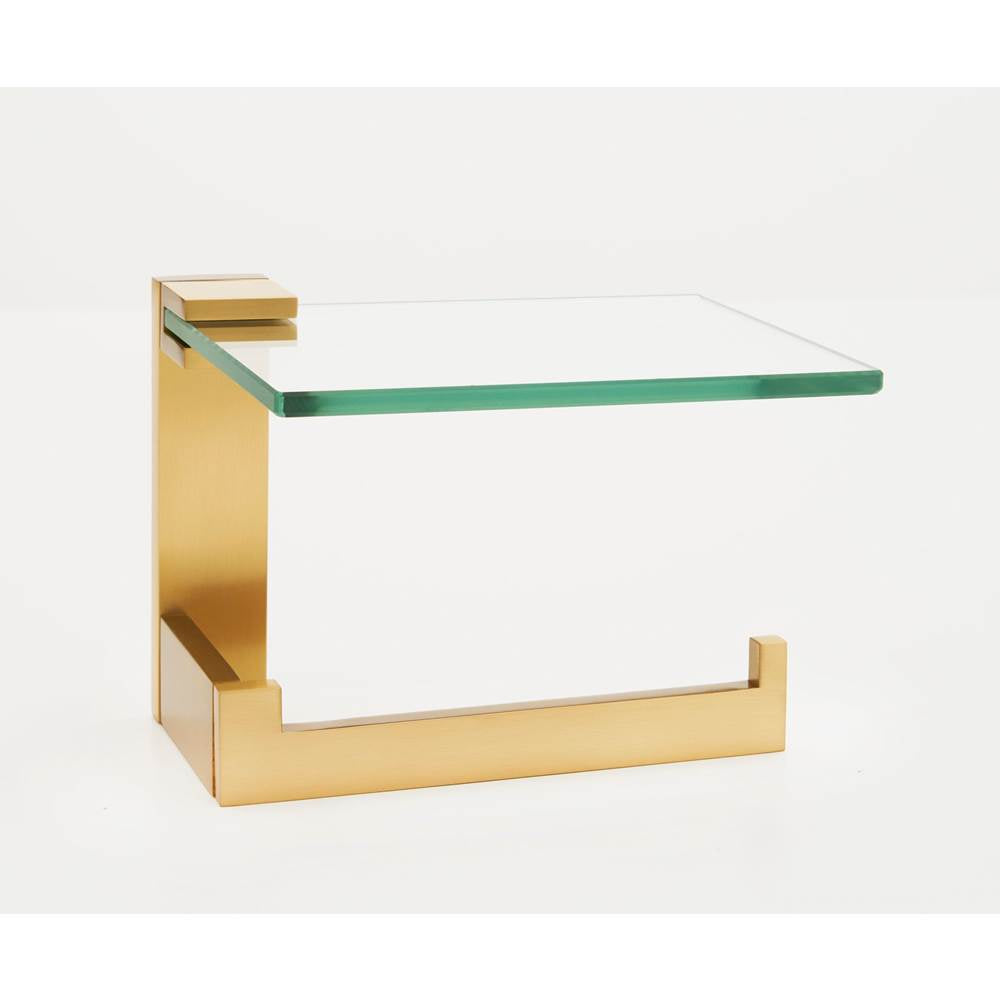 Alno A6465R Linear Right Hand Single Post Tissue Holder With Glass Shelf