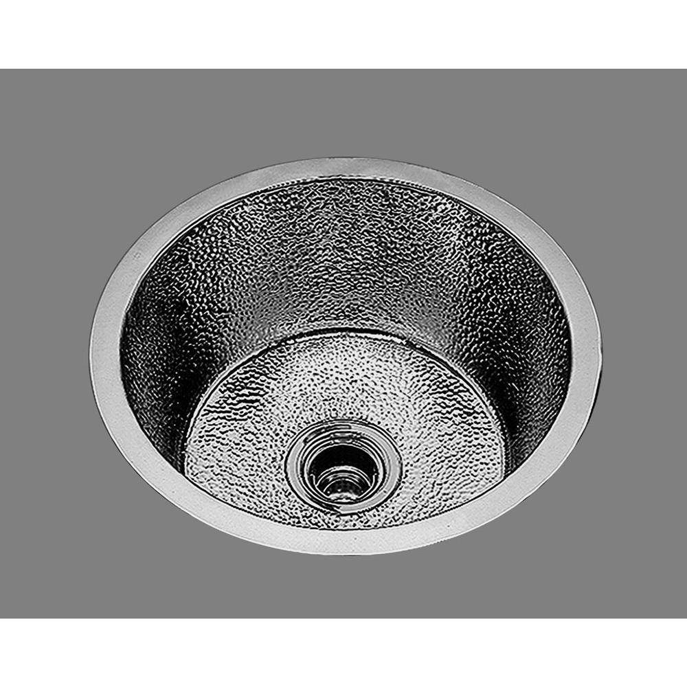 Alno B0450H Large Round Prep/Bar Sink Hammertone Pattern, Undermount and Drop In