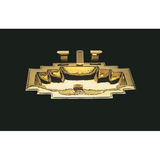 Alno B1118H Maya Small Art Deco Style Lavatory, Hammertone Pattern, Undermount and Drop In