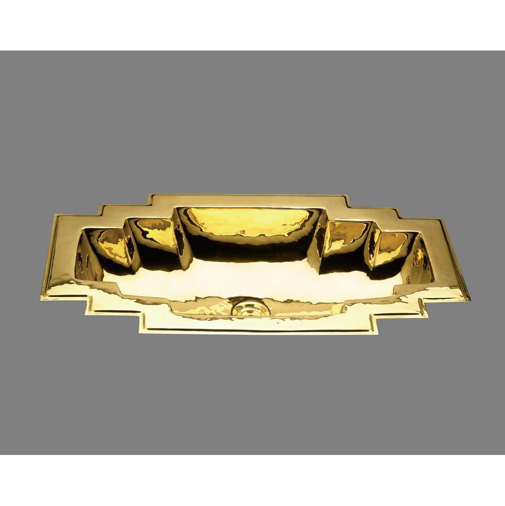 Alno B1225H Maya Large Art Deco Style Lavatory, Hammertone Pattern, Undermount and Drop In
