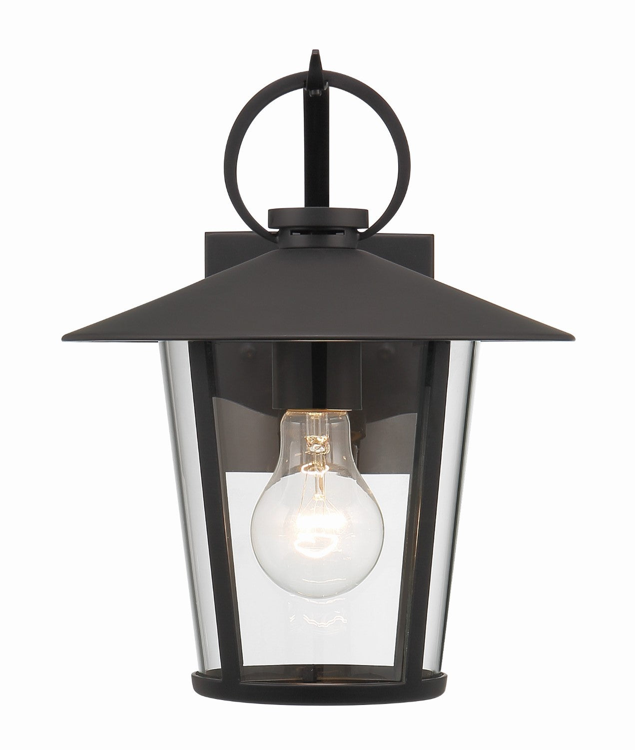 Crystorama AND-9201-CL-MK Andover 1 Light Outdoor Wall Mount - Matte Black
