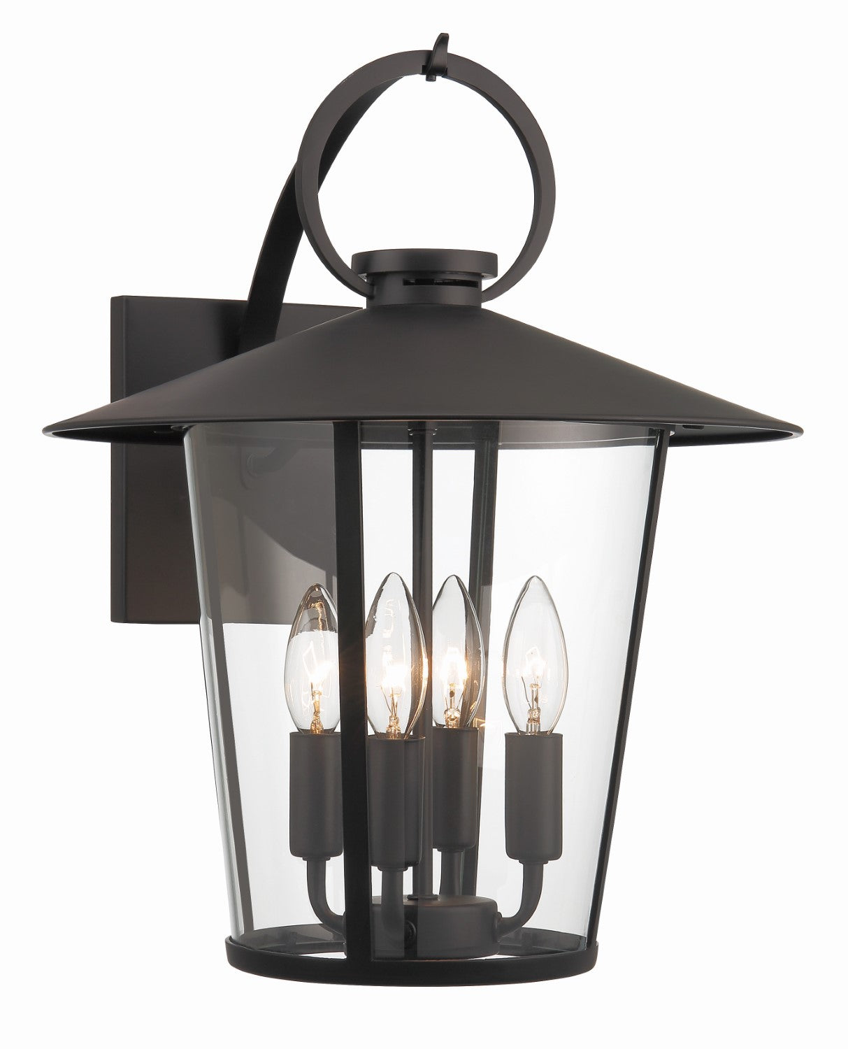 Crystorama AND-9202-CL-MK Andover 4 Light Outdoor Wall Mount - Matte Black