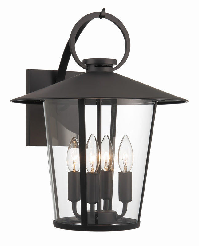 Crystorama AND-9202-CL-MK Andover 4 Light Outdoor Wall Mount - Matte Black