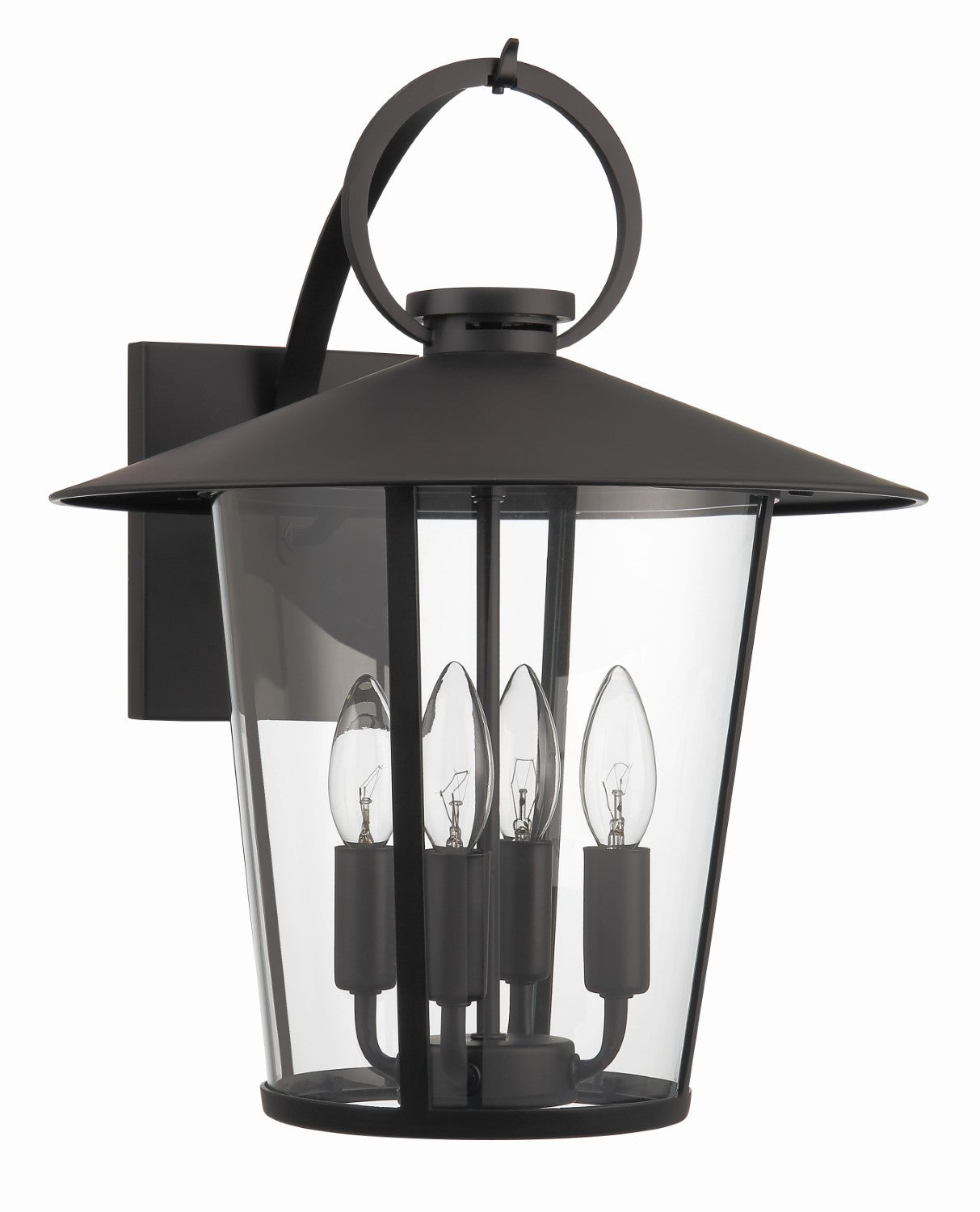 Crystorama AND-9202-CL-MK Andover 4 Light Outdoor Wall Mount - Matte Black