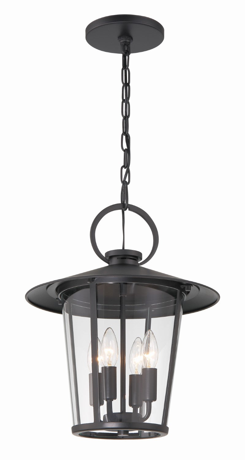 Crystorama AND-9204-CL-MK Andover 4 Light Outdoor Chandelier - Matte Black
