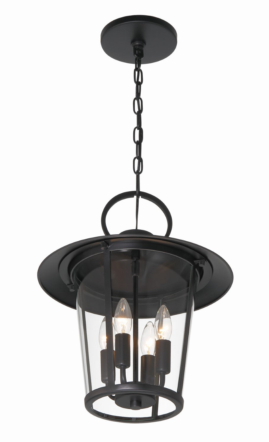 Crystorama AND-9204-CL-MK Andover 4 Light Outdoor Chandelier - Matte Black