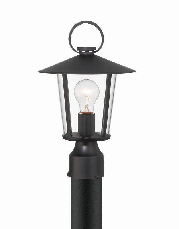 Crystorama AND-9207-CL-MK Andover 1 Light Outdoor Lantern Post - Matte Black