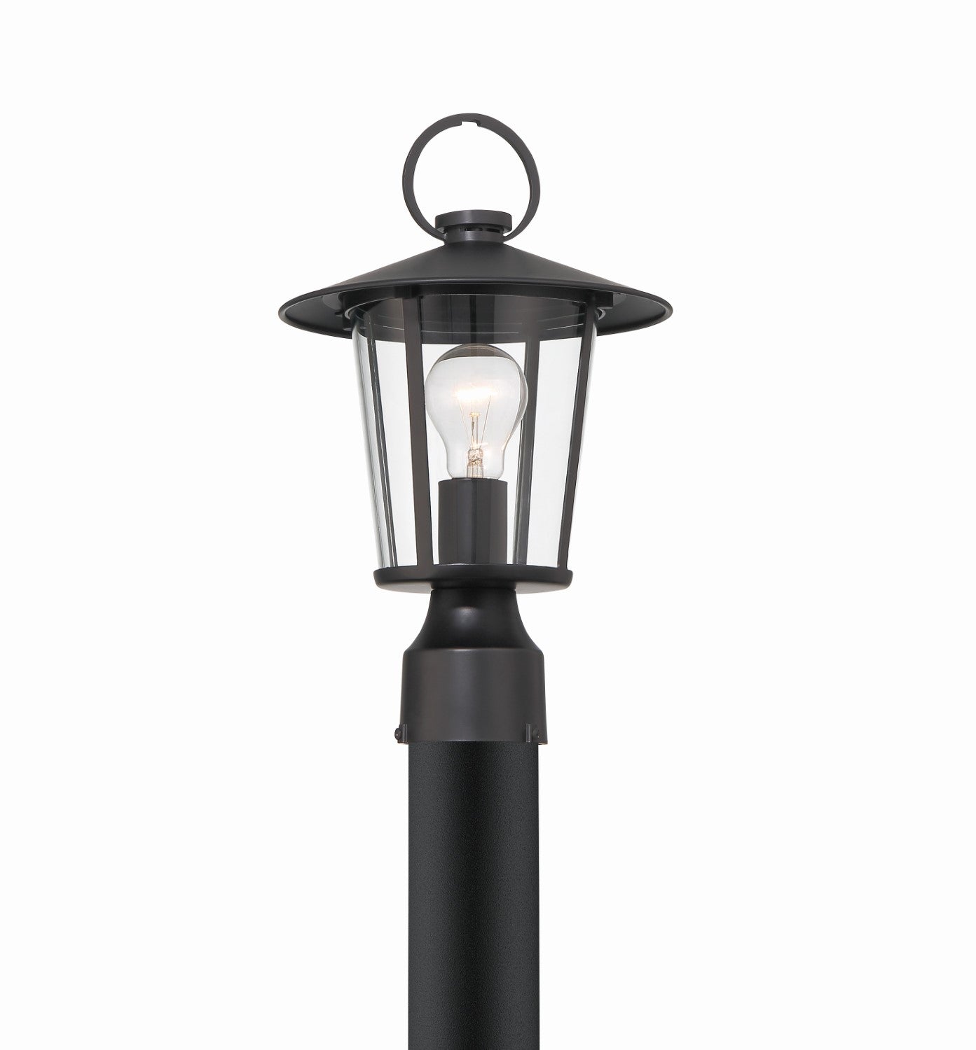 Crystorama AND-9207-CL-MK Andover 1 Light Outdoor Lantern Post - Matte Black