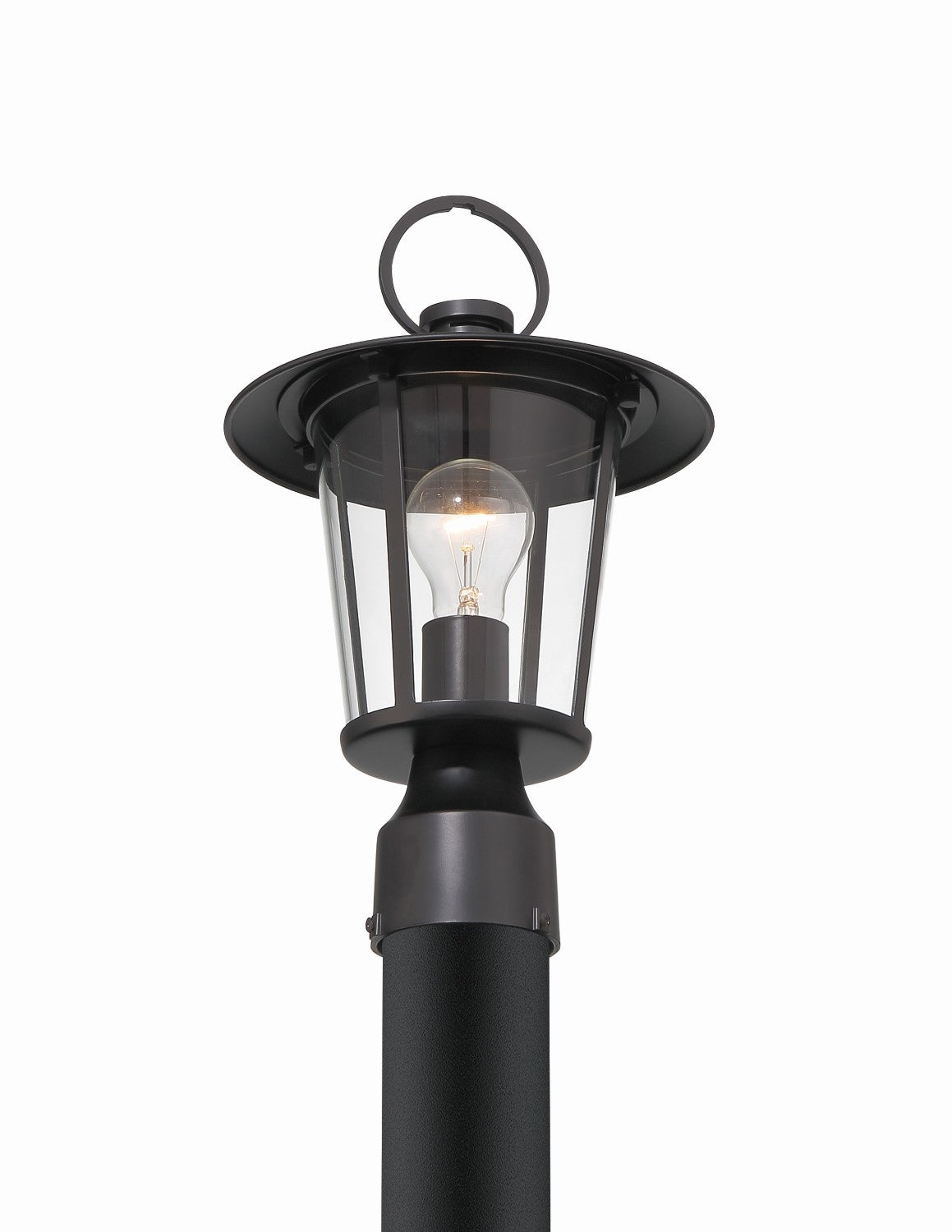 Crystorama AND-9207-CL-MK Andover 1 Light Outdoor Lantern Post - Matte Black