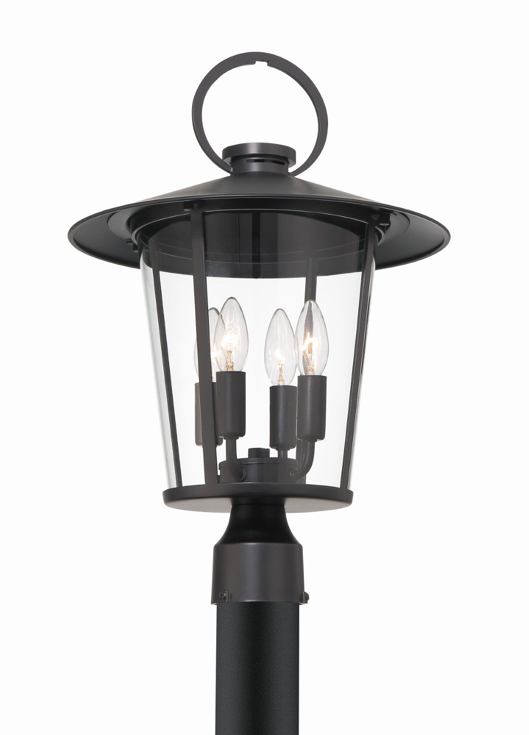 Crystorama AND-9209-CL-MK Andover 4 Light Outdoor Lantern Post - Matte Black
