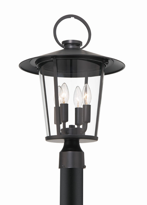 Crystorama AND-9209-CL-MK Andover 4 Light Outdoor Lantern Post - Matte Black