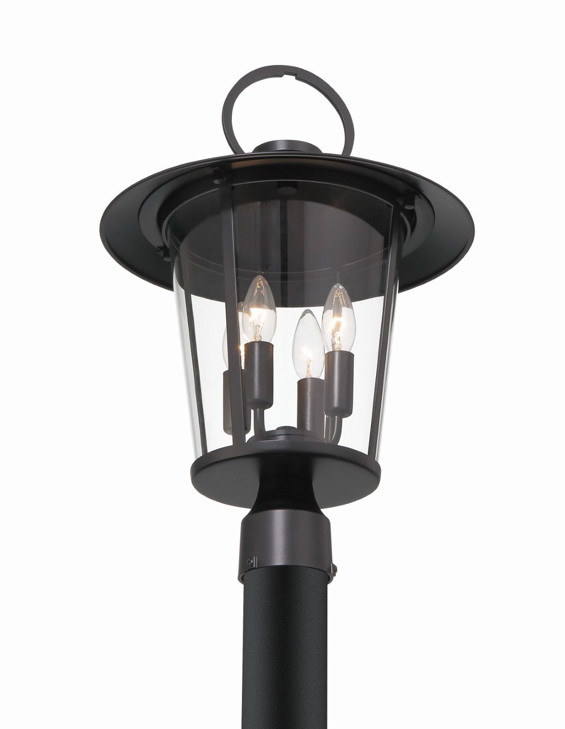 Crystorama AND-9209-CL-MK Andover 4 Light Outdoor Lantern Post - Matte Black