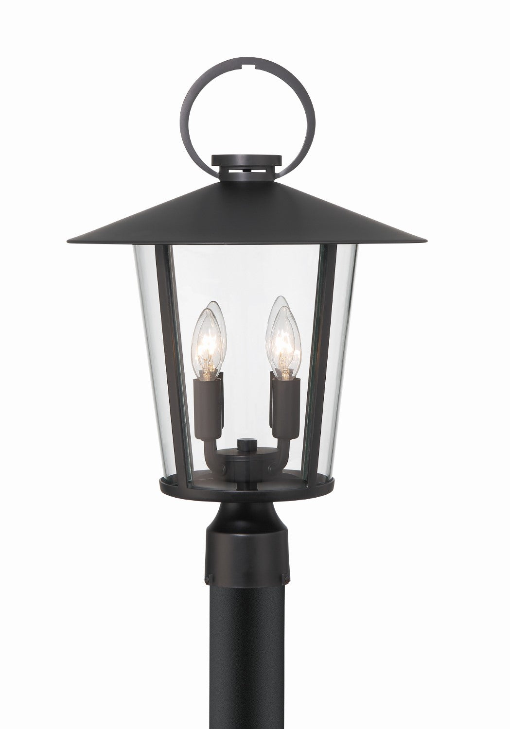 Crystorama AND-9209-CL-MK Andover 4 Light Outdoor Lantern Post - Matte Black