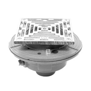 Sigma APS.11.505T 2'' Cast Iron Floor Drain With 6 X 6'' Square Adjustable Strainer Assembly Trim - Parent