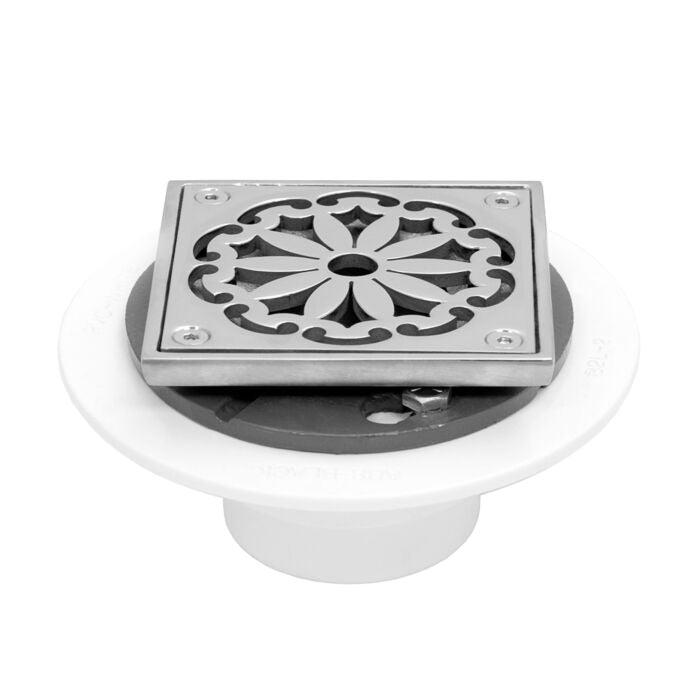 Sigma APS.2PVC.504 4'' Square Fleur PVC Shower Drain Body Only - Parent