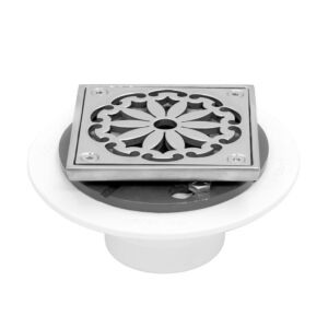 Sigma APS.2PVC.504T 4'' Square Fleur PVC Shower Drain With Top Trim - Parent