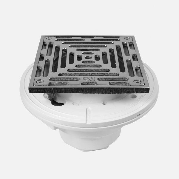 Sigma APS.3PVC.508T 3'' PVC Or Abs Floor Drain With 6 X 6'' Square Adjustable Trim - Parent