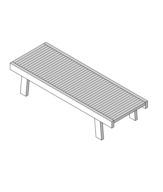 Effe AR20150030 Bodylove wooden lounger, cm 184x65x38h canadian hemlock