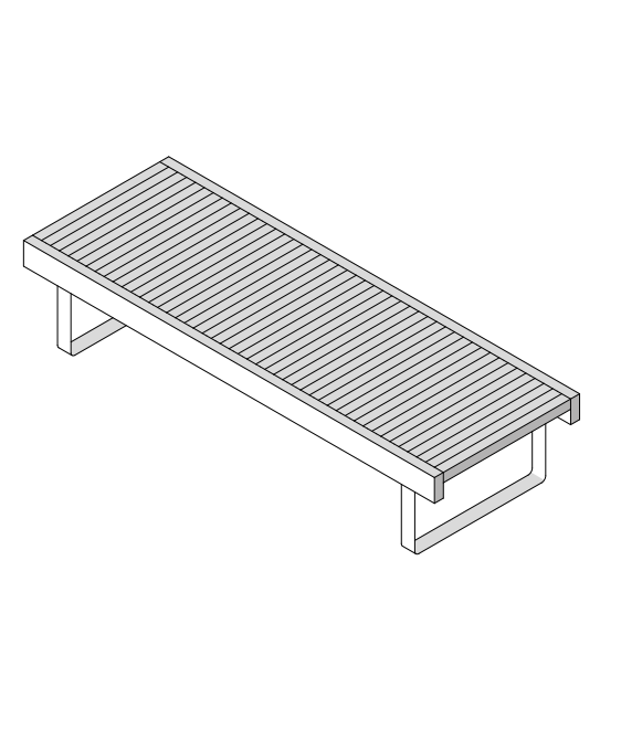 Effe AR20150032 Bodylove wood/aluminium lounger, hemlock cm 184x65x38h