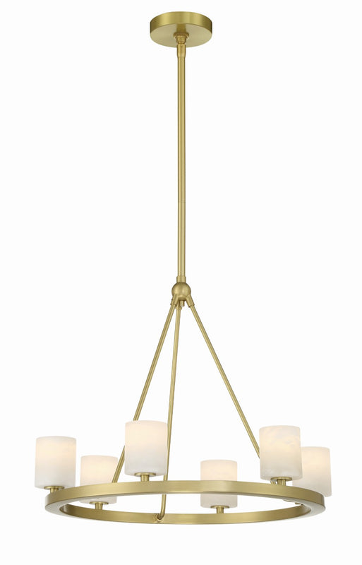 Crystorama ARA-10264-SB-ST Aragon 6 Light Chandelier - Soft Brass